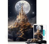 Puzzles pour Adultes 1000 pièces Château sur Une Colline Jeu d'ajustement précis Casse-tête Cadeau Moment de détente et de Divertissement Cadeau Artistique de Noël (38x52cm)