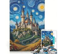 Puzzles pour Adultes 1000 pièces Châteaux fantastiques, Jouet éducatif, Assemblage de modèles, avec Poster et fiche d'informations Assortis 50x75cm
