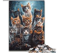 Puzzles pour Adultes 1000 pièces Chaton, à partir de 14 Ans, Jeux éducatifs à Domicile, Jouets à Faire soi-même, œuvres d'art, Cadeau (Taille 26x38cm)