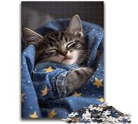 Puzzles pour Adultes 1000 pièces Chaton étoilé Aidez Le Cerveau à exercer des Jouets addictifs pour cultiver la Patience Collection d'artistes, Beaux-Arts 26x38cm