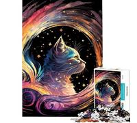 Puzzles pour Adultes 1000 pièces Chatons interstellaires Puzzles 1000 pièces Jouets Anti-Stress améliorent la mémoire Cadeaux Uniques pour Anniversaire et Noël (38x26cm)