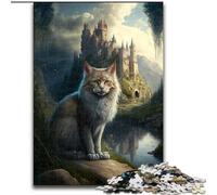 Puzzles pour Adultes 1000 pièces Chats sur Une planète Extraterrestre en Bois, décoration Parfaite pour la Maison ou Le Bureau, Cadeau de Noël idéal 50x75cm pour Un Jeu interactif en Famille