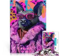 Puzzles pour Adultes 1000 pièces Chauve-Souris Funky en Fourrure Violette Casse-tête Renforcer l'amour Entre Les Couples 38x26cm