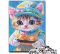 Puzzles pour Adultes 1000 pièces Chef Cat Jeux éducatifs Jeu éducatif pour Anniversaire, Noël pour et 14 Ans 50x75cm