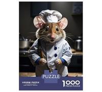Puzzles pour Adultes 1000 Pièces Chef Mouse Puzzles pour Adultes Jeu Manuel Anti-Stress Cadeaux De Réduction du Stress 38x26cm/1000pcs