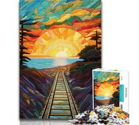 Puzzles pour Adultes 1000 pièces Chemin de Fer coloré Difficile 1000 pièces pour Adultes, Jeux éducatifs, décoration Murale, Cadeaux d'anniversaire et de Noël Uniques (Taille 38x26cm)