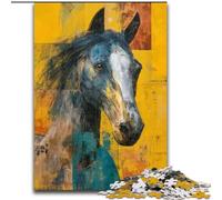 Puzzles pour Adultes 1000 pièces Cheval Aquarelle, Jeu Familial Anti-Stress Défi Difficile Une œuvre d'art pour Les 14 Ans et Plus (Taille 26x38cm)
