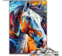 Puzzles pour Adultes 1000 pièces Cheval Aquarelle, pour 14 Ans et Plus Un Jeu Stimulant à Offrir à Toute la Famille et aux Amis (Taille 50x75cm)
