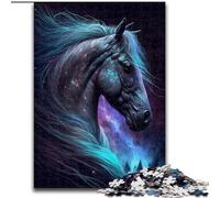 Puzzles pour Adultes 1000 pièces Cheval en Bois, pour Les Anniversaires, Noël, Halloween, Thanksgiving, Pâques 1000 pièces(50x75cm)