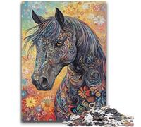 Puzzles pour Adultes 1000 pièces Cheval Graffiti Difficile à compléter mais Amusant et Humoristique avec Affiche et fiche de Questions-réponses Assorties 26x38cm