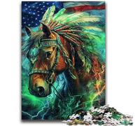 Puzzles pour Adultes 1000 pièces Cheval Indien Jeu Stimulant et Jeu Familial Idéal comme Cadeau pour Toute la Famille 26x38cm