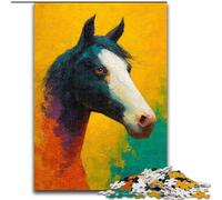 Puzzles pour Adultes 1000 pièces Cheval Peinture à l'huile, Jouet éducatif et décompressant, idéal comme Cadeau pour Toute la Famille (Taille 26x38cm)