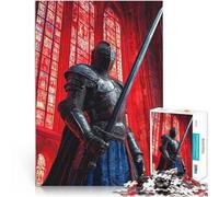 Puzzles pour Adultes 1000 pièces Chevalier dans la cathédrale Rouge pour s'amuser en Famille Idées Cadeaux 38x26cm