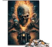 Puzzles pour Adultes 1000 pièces Chevalier Squelette en Bois, pour Adolescents à partir de 14 Ans, décoration d'intérieur 50x75cm, Cadeau d'anniversaire idéal