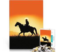 Puzzles pour Adultes 1000 pièces chevauchée de Cow-Boy Jouet éducatif intellectuel décompressant Idées Cadeaux 38x26cm