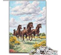 Puzzles pour Adultes 1000 pièces Chevaux de rêve en Bois, pour Les 14 Ans et Plus, Taille 50x75cm Un Casse-tête Stimulant - Jouet Relaxant pour Adolescents