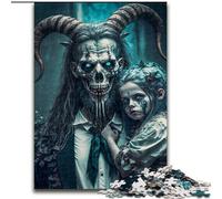 Puzzles pour Adultes 1000 pièces Chèvre Diable Puzzles pour Adultes Taille 50x75cm Idéal pour Les Amoureux, du Nouvel an, de la Saint-Valentin