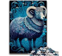 Puzzles pour Adultes 1000 pièces Chèvre Fantaisie colorée Anti-Stress Staycation Kill Time Décoration Parfaite pour Les 14 Ans et Plus 50x75cm