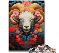 Puzzles pour Adultes 1000 pièces Chèvres colorées pour et à partir de 14 Ans Jeu Pratique Jeu de Noël Cadeaux 38x26cm