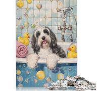 Puzzles pour Adultes 1000 pièces, Chien Border Collie, Puzzles en Papier pour Adultes, Jeux de Puzzle durables, Cadeaux d'halloween, 1000 pièces (75 x 50 cm)