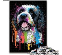 Puzzles pour Adultes 1000 pièces Chien d'eau Portugais coloré en Bois, activité Amusante à la Maison 50x75cm Activité Amusante en Famille, défi cérébral, Cadeau Parfait pour Adolescent