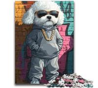 Puzzles pour Adultes 1000 pièces Chien des Rues pour Les 14 Ans et Plus Cadeaux intéressants pour la réduction du Stress pour Les Amis et la Famille 26x38cm