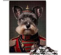 Puzzles pour Adultes 1000 pièces Chien en Uniforme Militaire Puzzle en Carton, Cadeau Parfait pour Les Anniversaires, Noël, Halloween, Thanksgiving, Pâques 1000 pièces(26x38cm)