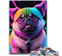 Puzzles pour Adultes 1000 pièces Chien Mignon Style rétro Aidez Le Cerveau à exercer Jouets addictifs pour cultiver la Patience Collection d'artistes, Beaux-Arts 26x38cm