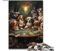 Puzzles pour Adultes 1000 pièces Chiens Jouant au Poker Puzzle Jeu de décoration à Faire soi-même Stimulant pour Le Cerveau, Jouet interactif Familial (Taille : 50x75cm)