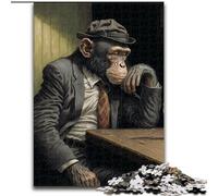 Puzzles pour Adultes, 1000 pièces, chimpanzé Buveur, Casse-tête Stimulant pour Adolescents, Parfait pour la décoration intérieure ou comme Cadeau 50x75cm