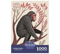Puzzles pour Adultes 1000 Pièces Chimpanzee Sitting on A Tree Branch Puzzles pour Adultes pour S'amuser en Famille Activités Amusantes À La Maison Jeu Familial Stimulant 52x38cm/1000pcs