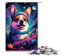 Puzzles pour Adultes 1000 pièces Chiot en Combinaison Spatiale Puzzle Amusant en Famille Excellent Cadeau pour Les Adolescents de 14 Ans et Plus 75x50cm