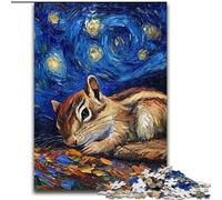Puzzles pour Adultes 1000 pièces Chipmunk Night Sky Puzzles stimulants Taille 38x26cm Décoration DIY idéale et Cadeau Casse-tête