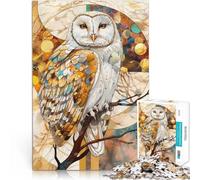 Puzzles pour Adultes 1000 pièces Chouette Animal Or Jouets éducatifs d'apprentissage est idéal comme Cadeau pour Toute la Famille 75x50cm