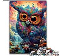 Puzzles pour Adultes 1000 pièces Chouette colorée Puzzles pour Adultes 1000 pièces Art DIY Stimulant pour Les passionnés, Cadeau Parfait pour la détente (Taille 26x38cm)