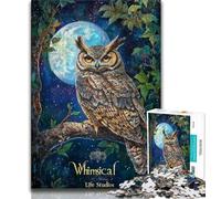 Puzzles pour Adultes 1000 pièces Chouette Fantastique, Aide Le Cerveau à exercer des Jouets addictifs pour cultiver la Patience Décoration Parfaite (38x26cm)
