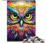 Puzzles pour Adultes 1000 pièces Chouette Rose en Bois, Convient pour Les Anniversaires, Halloween, Thanksgiving, Pâques 50x75cm Fête d'anniversaire pour Hommes Femmes