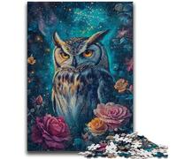 Puzzles pour Adultes 1000 pièces Chouette Rose Jouet éducatif intellectuel décompressant Superbes Cadeaux et Jouets 50x75cm