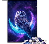 Puzzles pour Adultes 1000 pièces Chouette sur la Lune, Jouet éducatif et décompressant, idéal comme Cadeau pour Toute la Famille 50x75cm