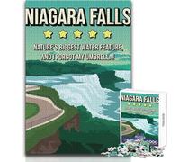 Puzzles pour Adultes - 1000 pièces - Chutes du Niagara - Jeu Vintage Unique - Stimule la mémoire pour Un Anniversaire - Dimensions:38x26cm