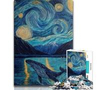 Puzzles pour Adultes 1000 pièces Ciel étoilé Baleine, Aidez Le Cerveau à exercer des Jouets addictifs pour cultiver la Patience Décoration Parfaite (38x26cm)