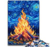 Puzzles pour Adultes 1000 pièces Ciel étoilé Feu de Joie Jouets Jeux éducatifs Soulagement du Stress Convient pour la décoration de Bureau 50x75cm