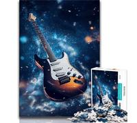 Puzzles pour Adultes 1000 pièces, Ciel étoilé, Guitare, pour Adolescents, avec Affiche et fiche de Questions-réponses pour Les 14 Ans et Plus (Taille 75x50cm)