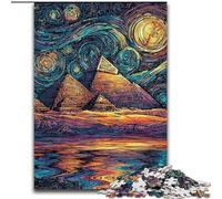Puzzles pour Adultes 1000 pièces Ciel étoilé Pyramide, pour Les 14 Ans et Plus pour Un Jeu éducatif Défi Jouet Cadeau pour Les Anniversaires (Taille 26x38cm)