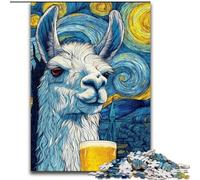 Puzzles pour Adultes 1000 pièces Ciel Nocturne Alpaga, Aide Le Cerveau à exercer des Jouets addictifs pour cultiver la Patience et améliorer la mémoire (Taille 26x38cm)