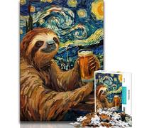 Puzzles pour Adultes 1000 pièces Ciel Nocturne Paresseux Buvant, Jeux éducatifs Décoration d'intérieur Cadeau d'anniversaire, Cadeaux, Art Mural (38x26cm)