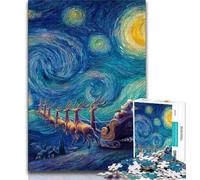 Puzzles pour Adultes 1000 pièces Ciel Nocturne Père Noël, Activités familiales Amusantes à la Maison, Cadeau d'anniversaire, Cadeaux de Voyage 50x75cm