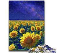 Puzzles pour Adultes 1000 pièces, Ciel Nocturne, tournesols, pour Adolescents, Jeu Stimulant, idéal comme Cadeau pour Toute la Famille (50x75cm)