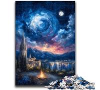 Puzzles pour Adultes 1000 pièces Cité Antique sous Le Ciel Nocturne Un défi à relever, mais Amusant et Humoristique Cadeau d'anniversaire, Cadeaux, décoration Murale 26x38cm