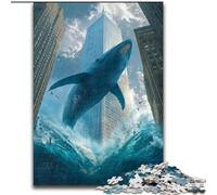 Puzzles pour Adultes 1000 pièces City Shark, à partir de 14 Ans, décoration d'intérieur, à Offrir en Cadeau à Toute la Famille (Taille 50x75cm)